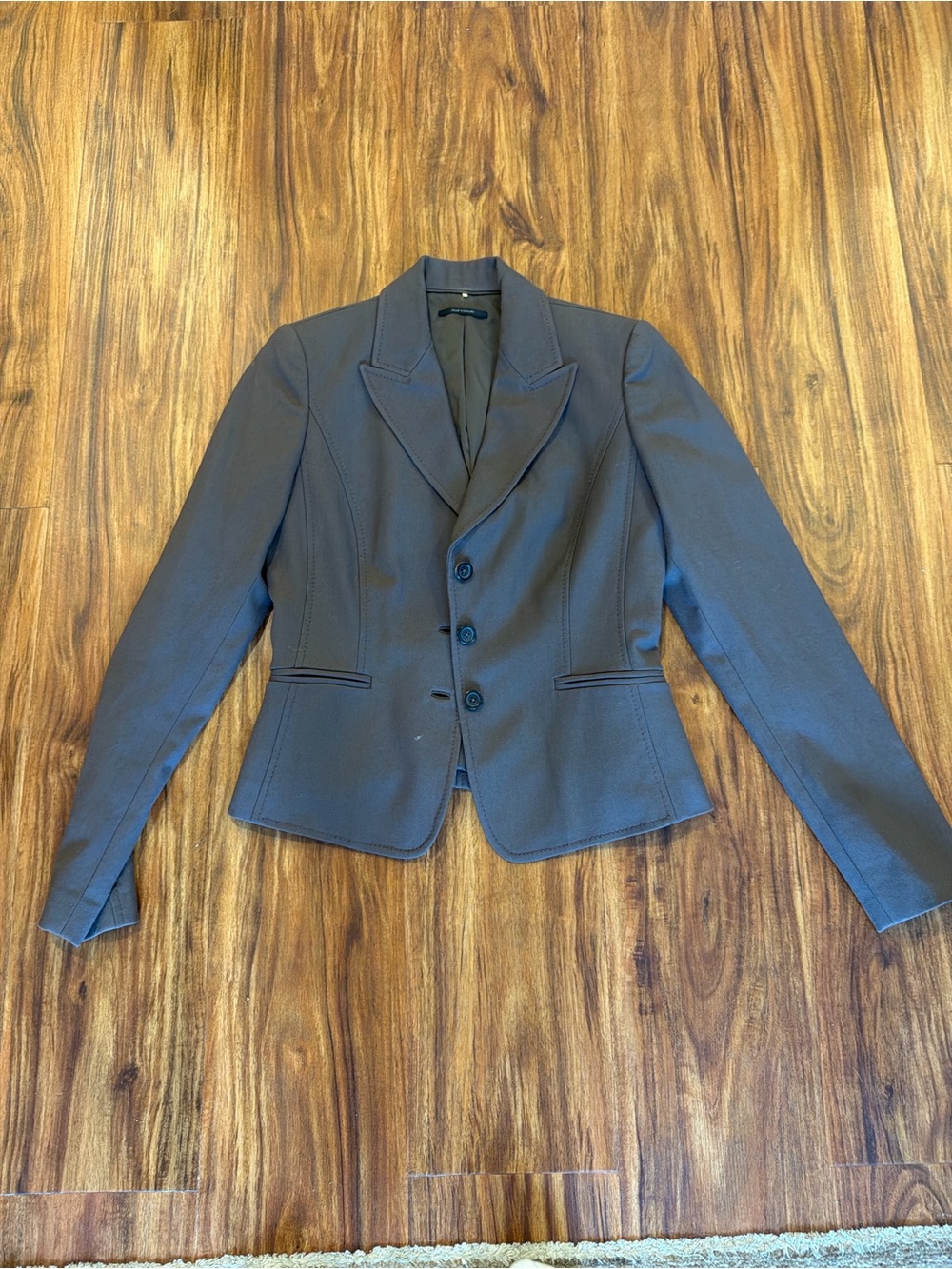 Women's Charcoal Gray Tailored Blazer - Classic Single-Breasted Jacket (Size 4)